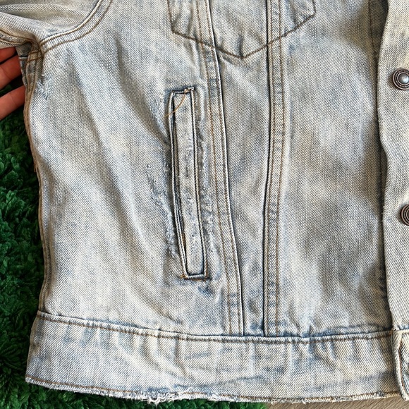 Free People Paisley Quilted Patchwork Denim Jean Jacket size M/L - Picture 12 of 14